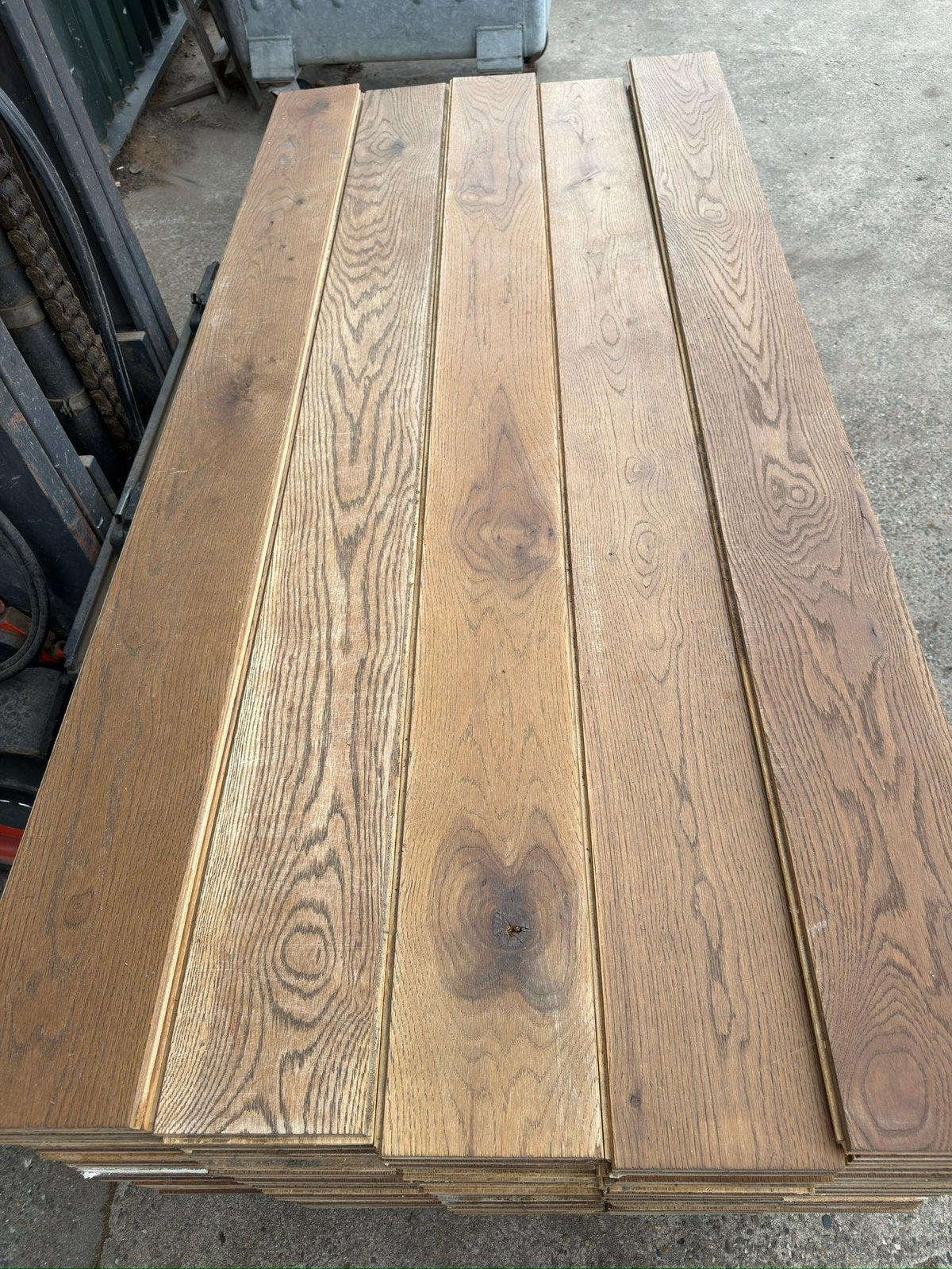 Eiken vloer 45 m2 massieve vloerdelen 18,5 cm breed 2 cm dik, Ophalen, Gebruikt, Vloerdelen of -planken, 10 m² of meer