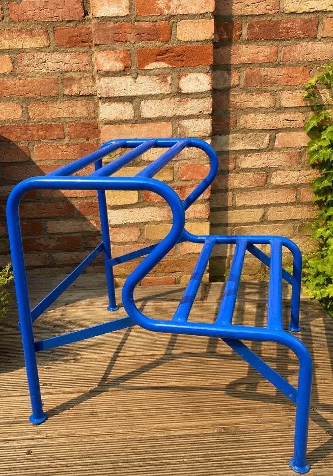 Trapje 2 treden “stukadoorstrapje” kobalt blauw, Doe-het-zelf en Verbouw, Ophalen, Zo goed als nieuw, Trap, Minder dan 2 meter