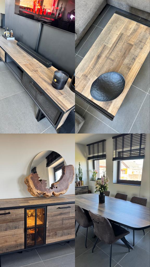 Henders & Hazel eettafel+stoelen,tv-kast,salontafel,dressoir, Ophalen, Gebruikt