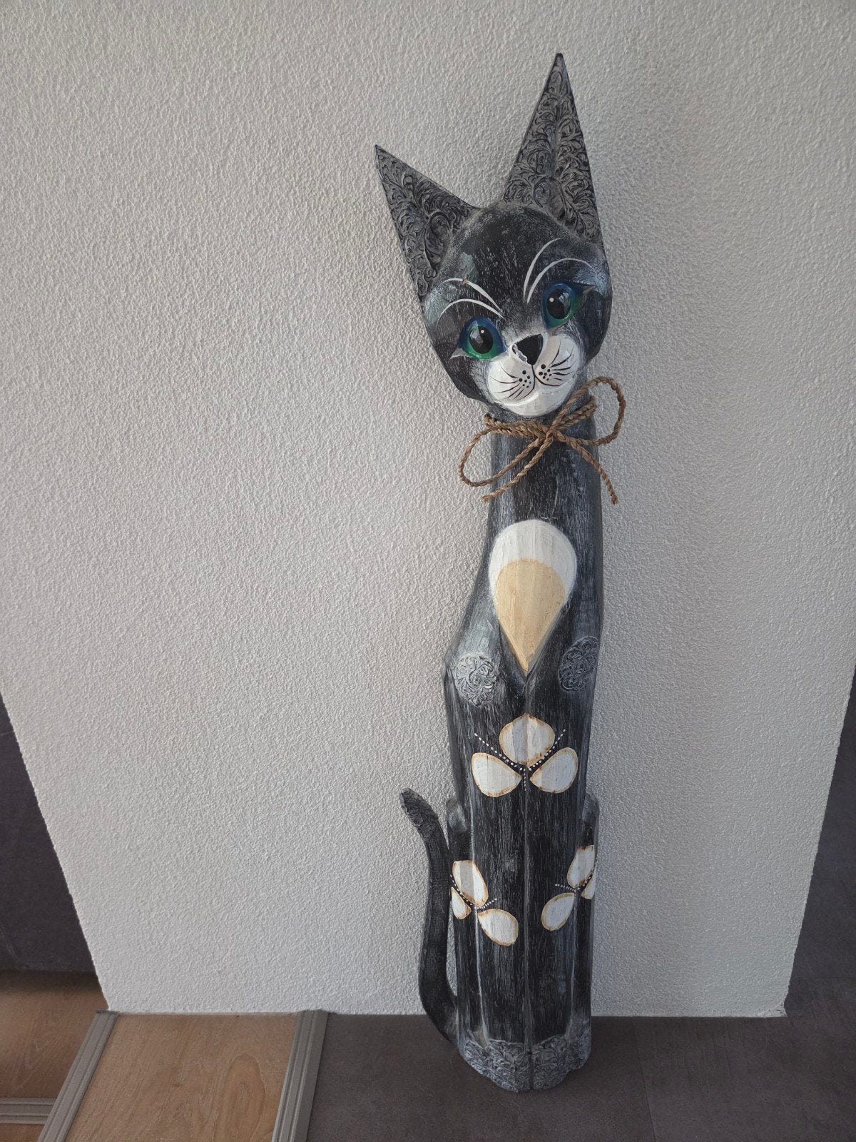 Houten kat 80 cm, Huis en Inrichting, Woonaccessoires | Overige, Ophalen, Gebruikt