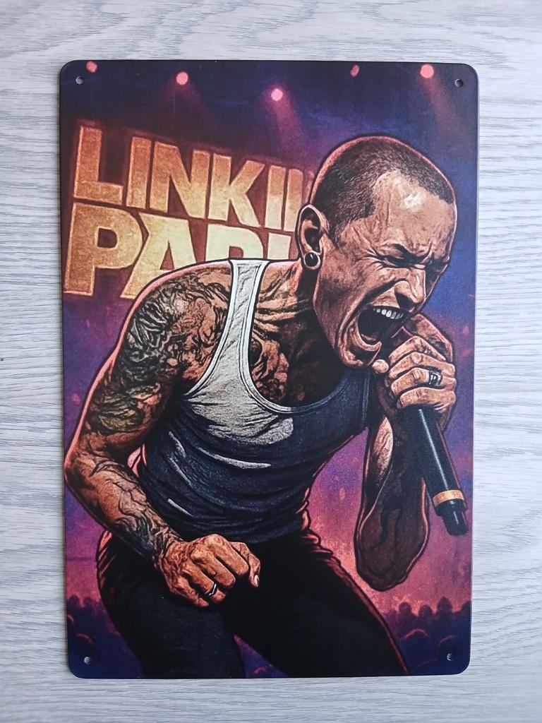 Linkin Park Chester Bennington 20x30 cm Metalen Reclamebord, Verzamelen, Ophalen of Verzenden, Nieuw