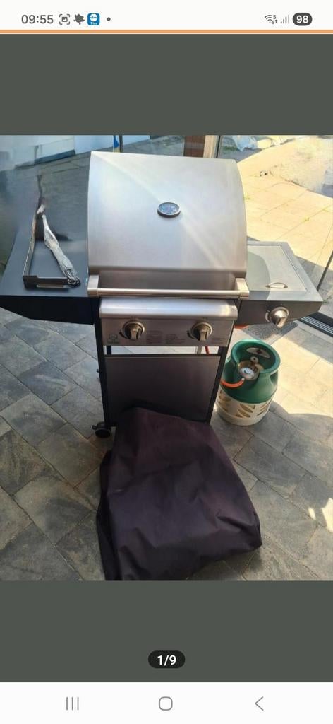Zgan Brixton gasbarbecue met zijpit en gasfles, Ophalen, Zo goed als nieuw