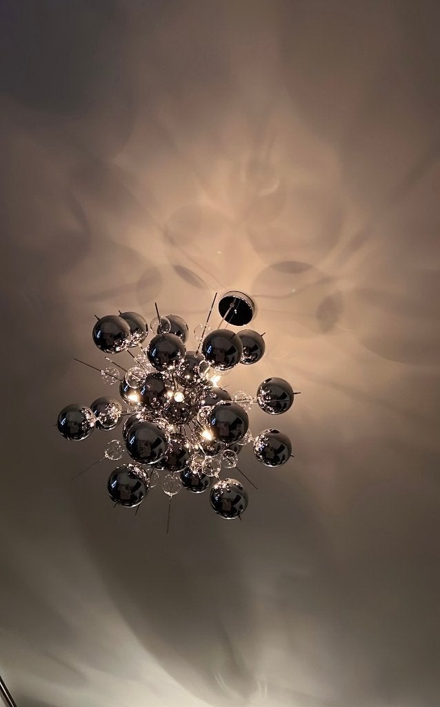 Luxe hanglampen glas (2 stuks) dimbaar, Huis en Inrichting, Lampen | Hanglampen, Ophalen, Zo goed als nieuw, Glas