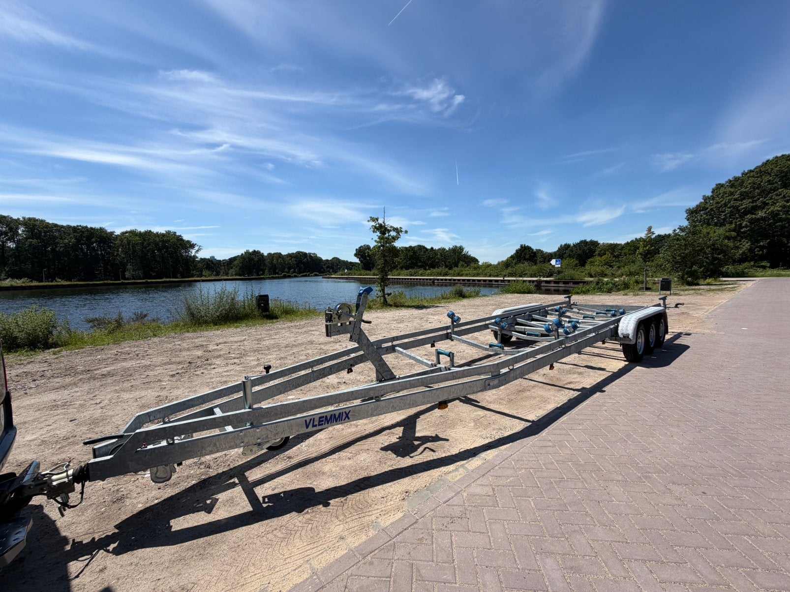 Vlemmix boottrailer 3500kg, Watersport en Boten, Ophalen, Sloepentrailer, Minder dan 6 meter, Zo goed als nieuw