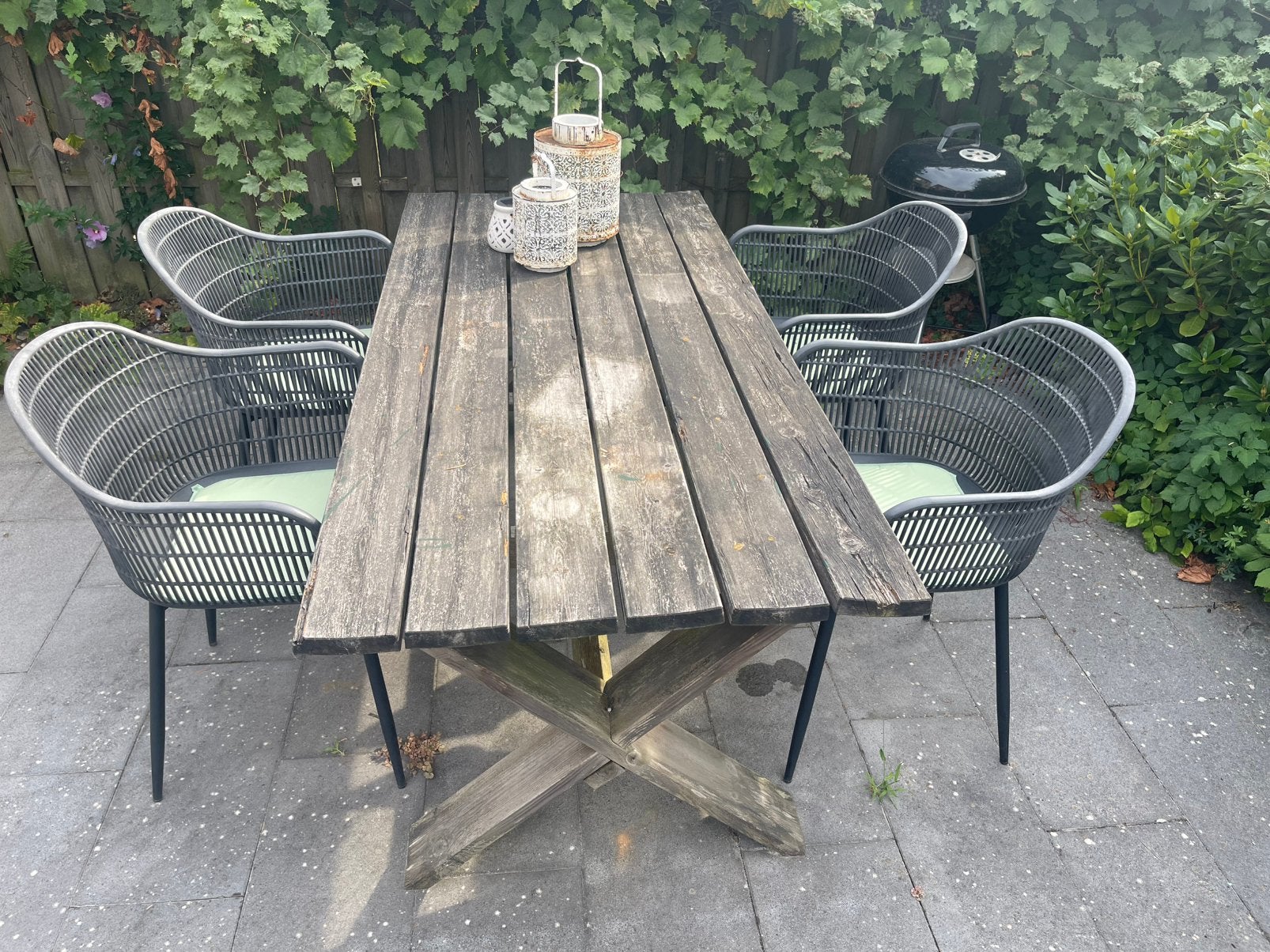Gratis tuinset, Ophalen, 4 zitplaatsen, Gebruikt, Steigerhout