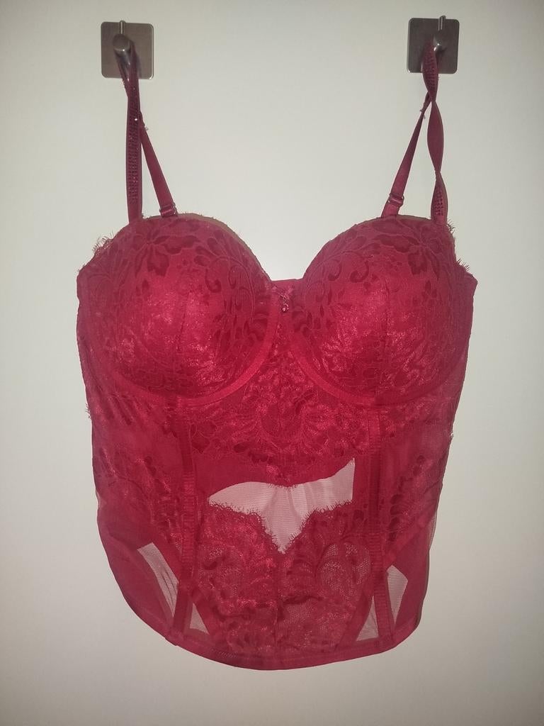 Hunkemöller rood kanten body/korset, Hunkemöller, Ophalen of Verzenden, Rood, Body of Korset
