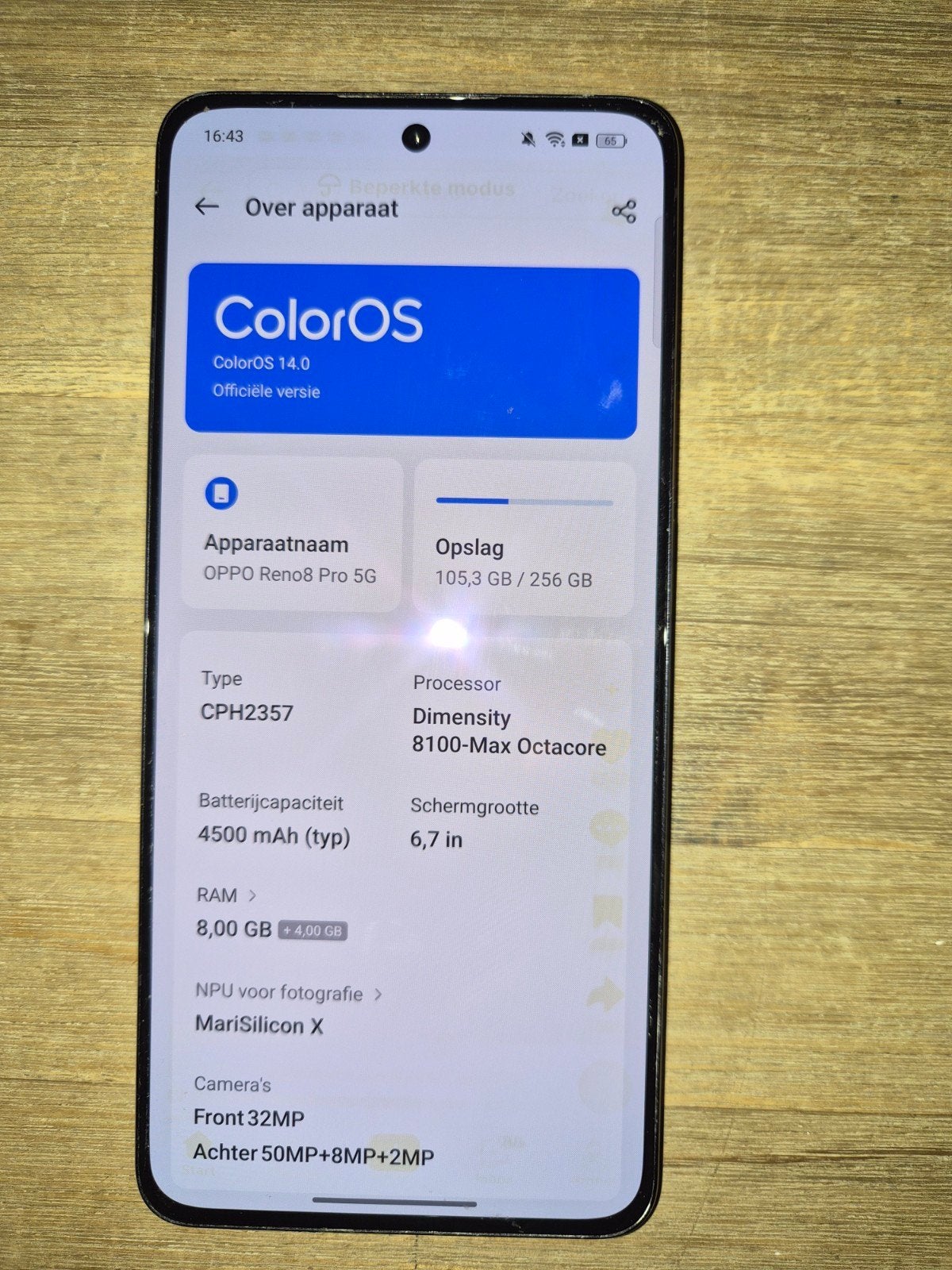 Oppo Reno 8 Pro 5G - Zo goed als nieuw, Telecommunicatie, Overige modellen, Ophalen of Verzenden, Zo goed als nieuw, Zonder simlock