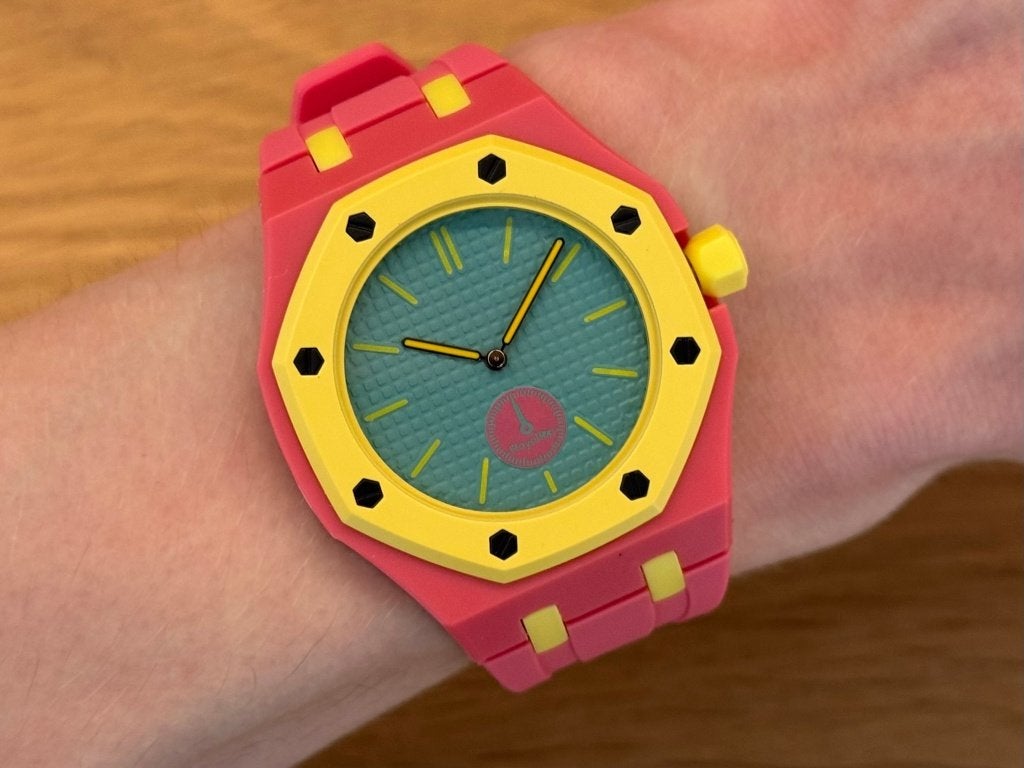 Rubberband Bandje voor AP x Swatch Royal Pop OTG ROZ, Overige merken, Kunststof, Nieuw, Kunststof