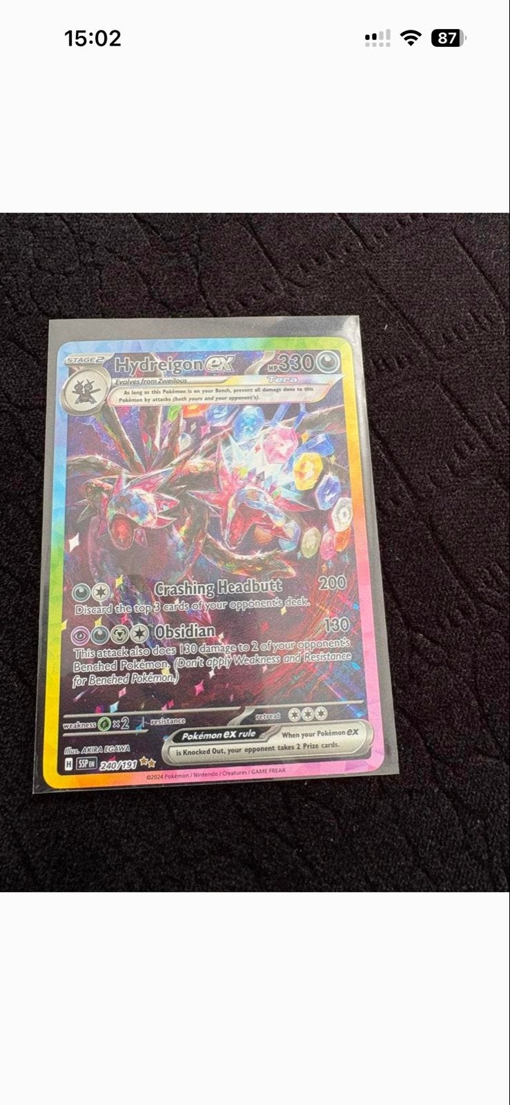 Hydreigon ex 240/197 Pokémon kaart, Ophalen of Verzenden, Zo goed als nieuw, Losse kaart