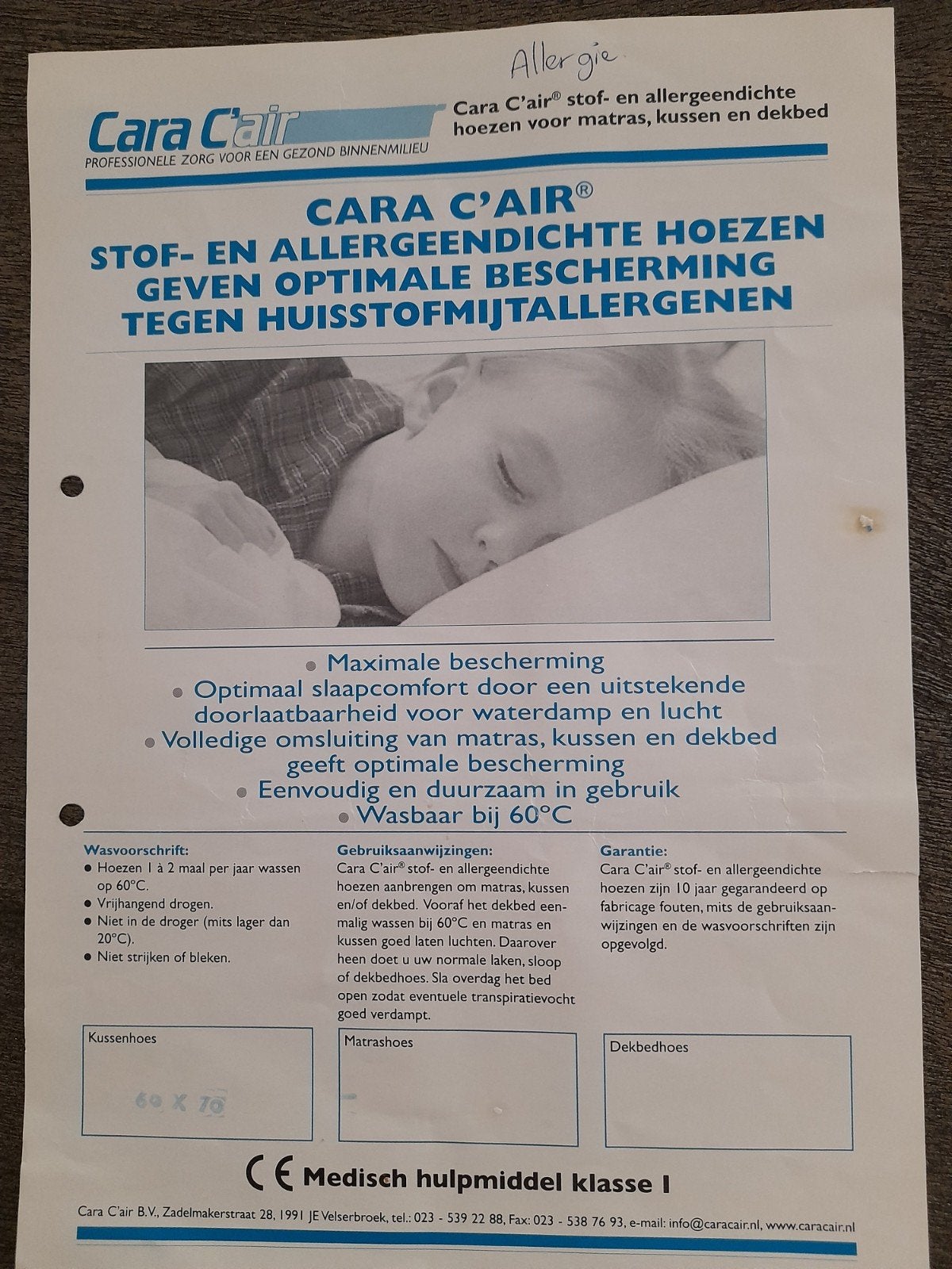 anti allergie beddengoed, Ophalen