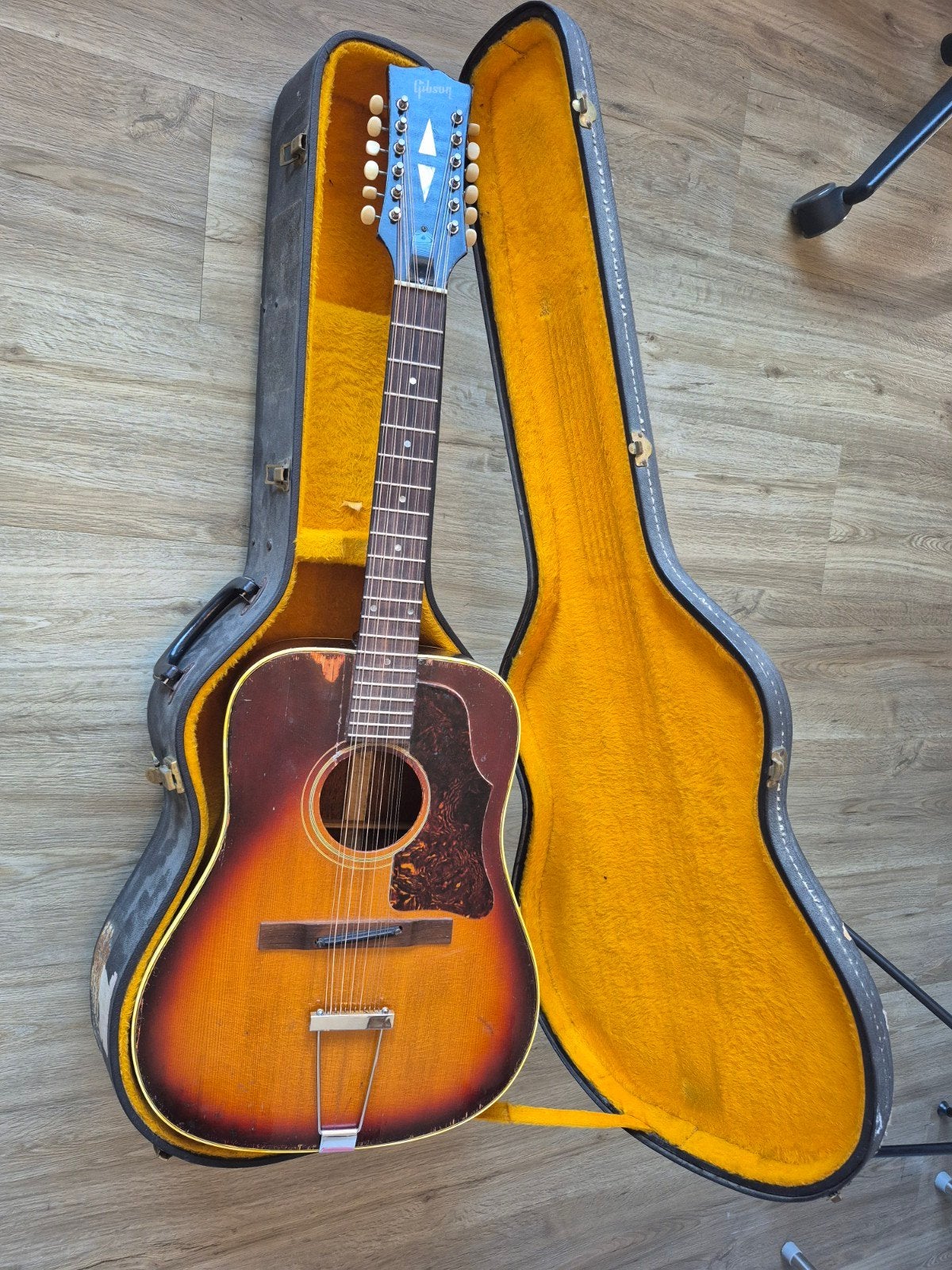 1966-1968 Gibson B45-12 12 snaar. Gerestaureerd, Ophalen of Verzenden, Gebruikt, Western- of Steelstringgitaar, Met koffer