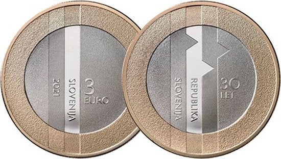 3 Euro Slovenie 2021 UNC - 30 jaar Soevereiniteit, Verzenden, Slovenië, Overige waardes, Losse munt