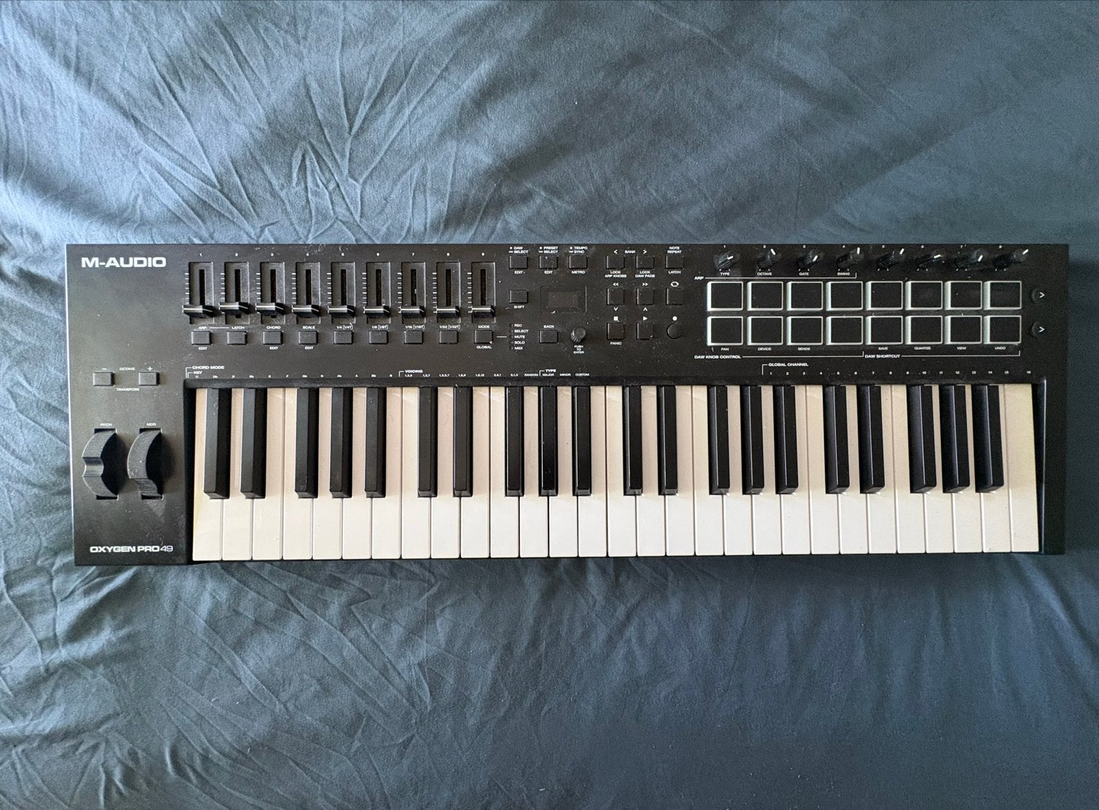 M-Audio Oxygen Pro 49 MIDI Keyboard Controller, Zo goed als nieuw, Aanslaggevoelig, Ophalen, 49 toetsen