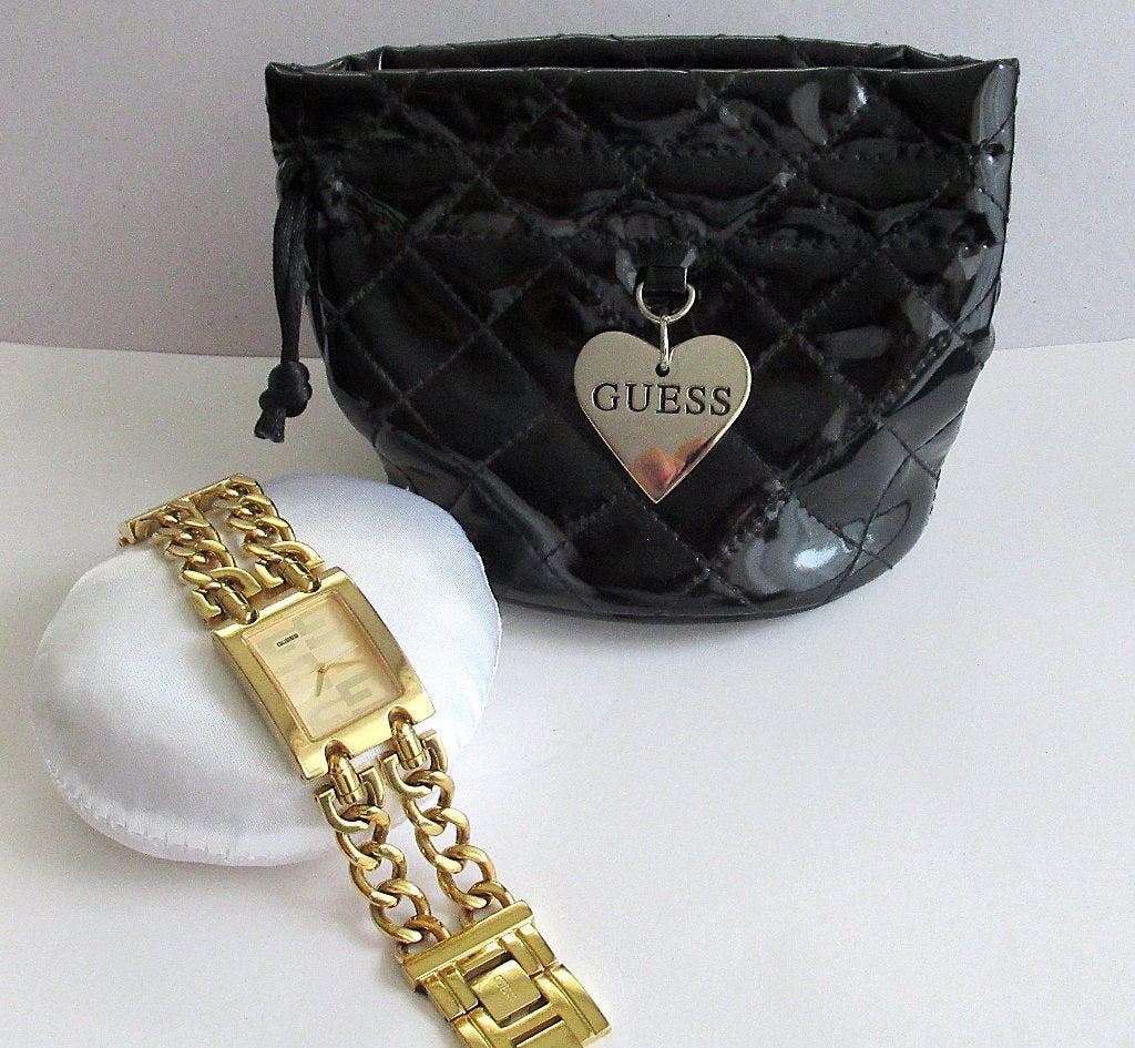 Guess dameshorloge met schakelkettingband, nieuwe batterij., Ophalen of Verzenden, Staal, Guess