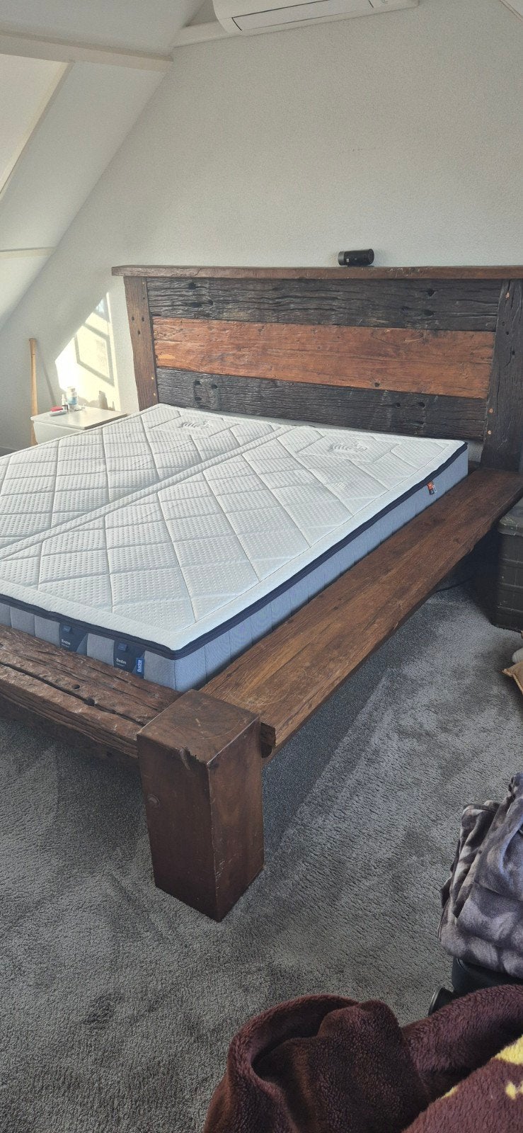 Gratis Beb van Indonesisch hout, Bruin, Tweepersoons, Ophalen of Verzenden, 180 cm
