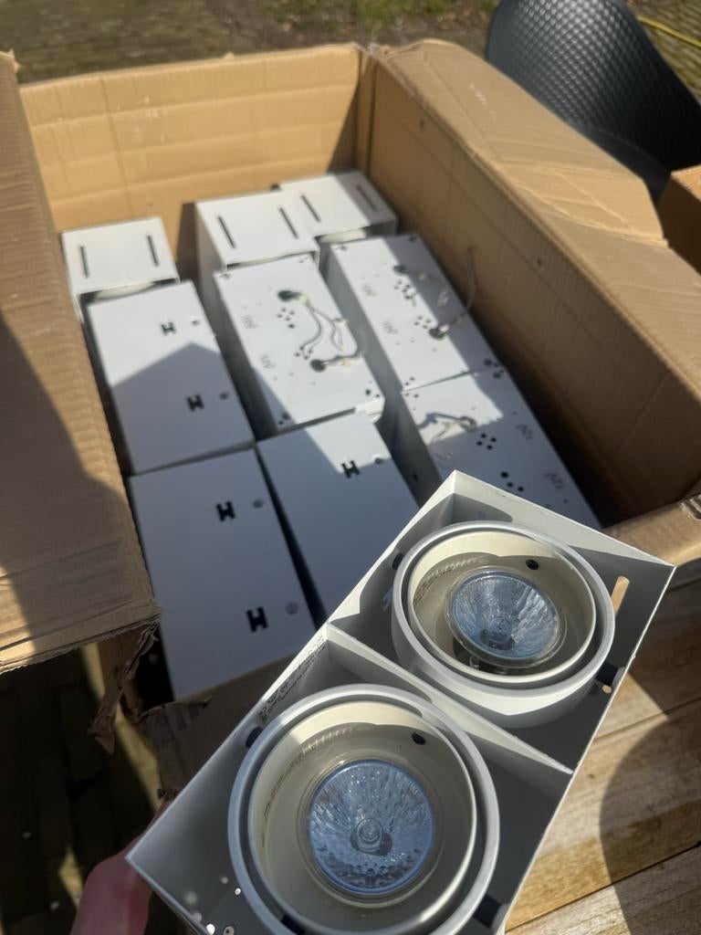 Delta Light inbouwspots, 29/dubbel 9/enkel spots/lamp, Gebruikt, Metaal of Aluminium, Ophalen of Verzenden, Led