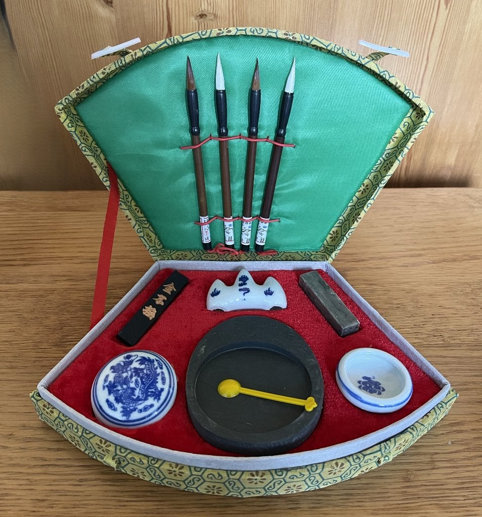 Chinese 5 brush calligraphy set, Ophalen of Verzenden, Gebruikt, Overige typen