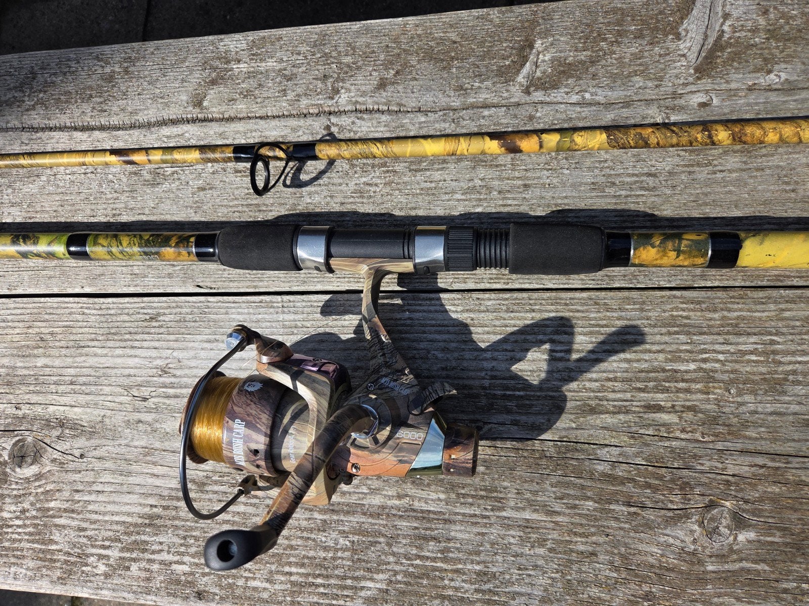 ACIS Bush Carp 12ft 2.75lb vishengel met molen, Ophalen, Gebruikt, Complete hengel