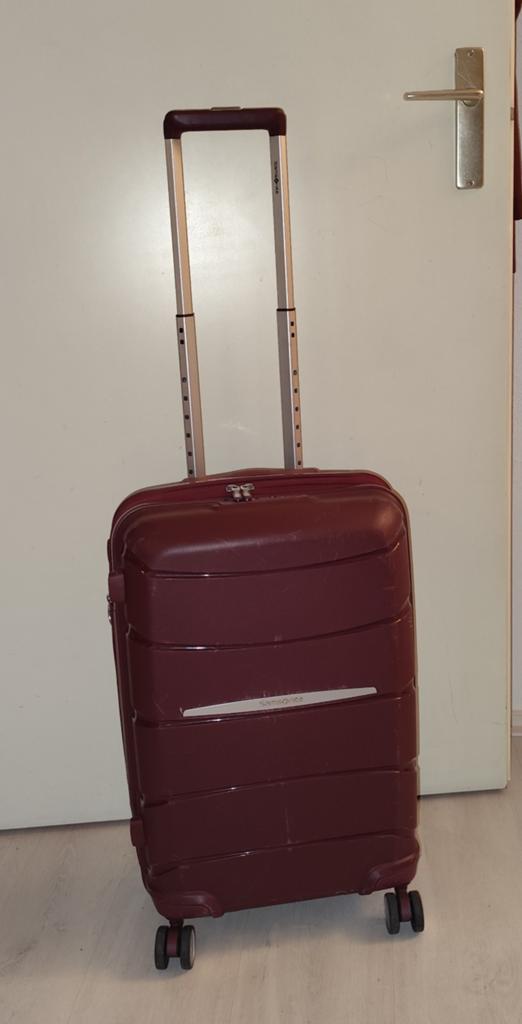 Trolley Samsonite 55x40x20 cm met Tsa-Slot en vier wielen, Wieltjes, Gebruikt, 50 tot 60 cm, Hard kunststof