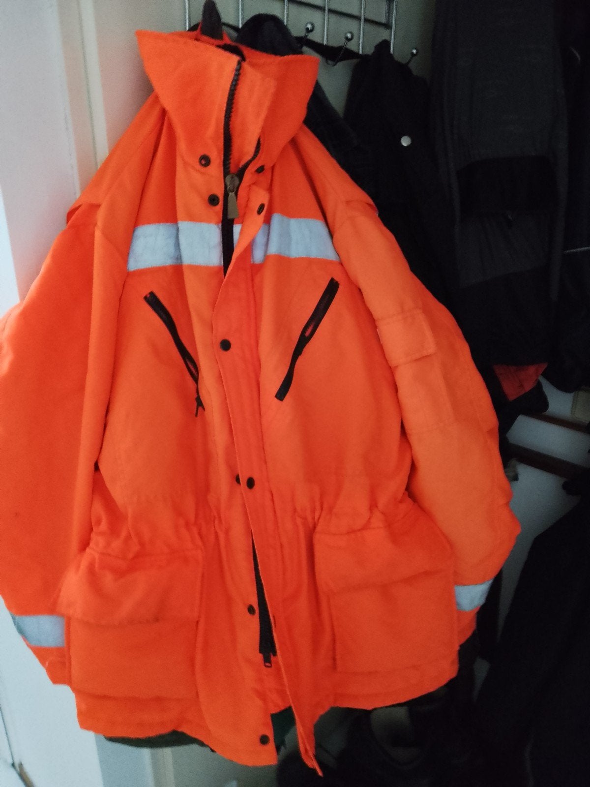 gebruikte oude werkjas gevierd oranje Winter werk jack, Verzenden