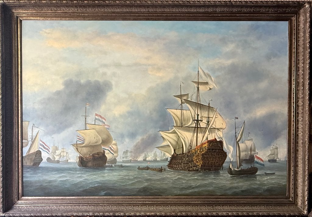 Schilderij meesterwerk van Willem van de Velde II, Ophalen, Maritiem / water, Doek, Oud hollands