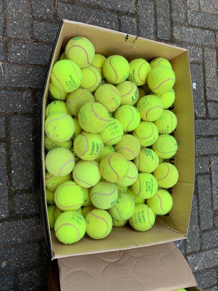 Gebruikte tennis/padel ballen, Dieren en Toebehoren, Hondenspeelgoed, Ophalen, Gebruikt, Hondenballen