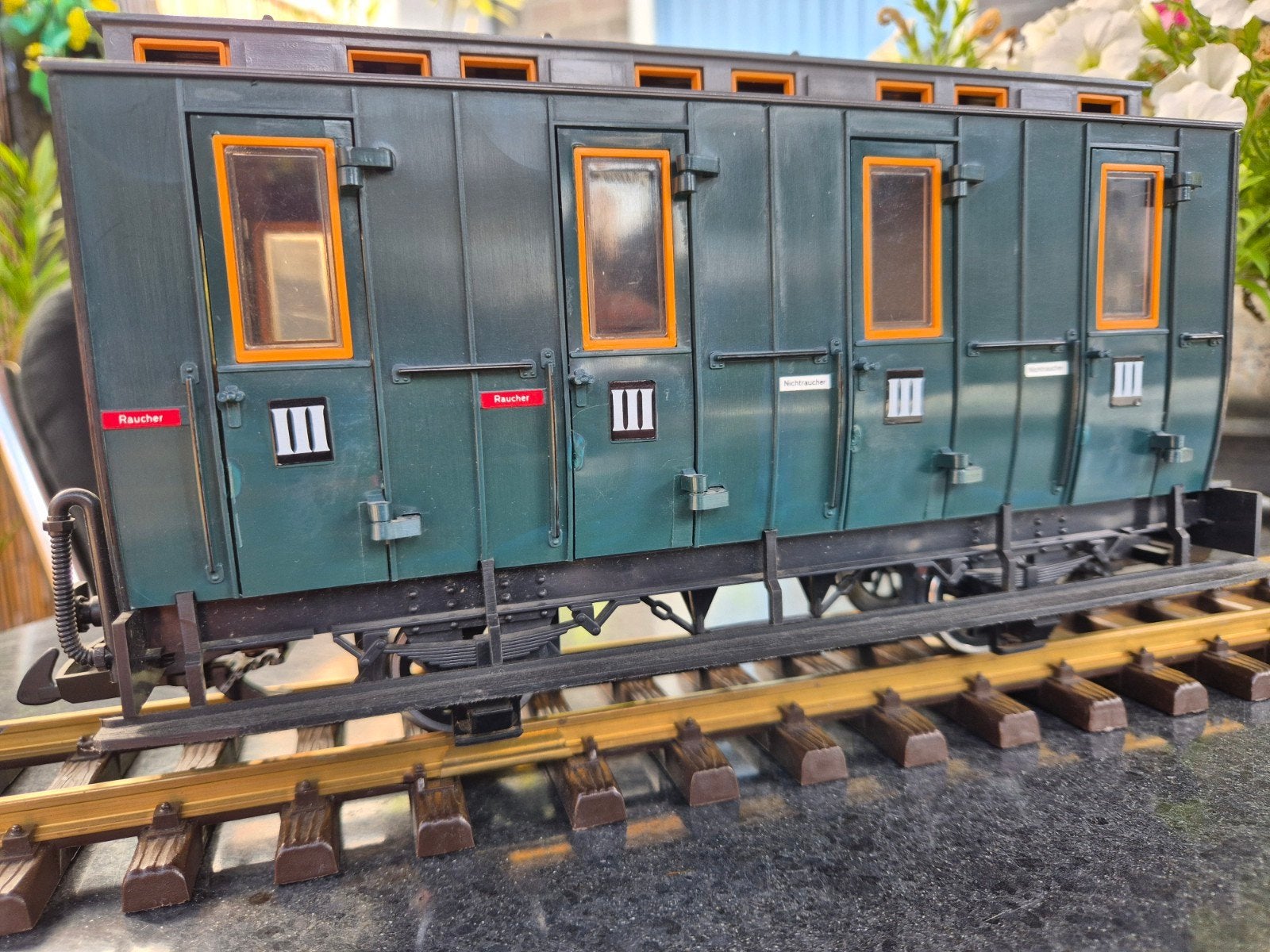 LGB 3050 Abteil wagon met stalen wielen, Gebruikt, Gelijkstroom, Wagon, Ophalen of Verzenden