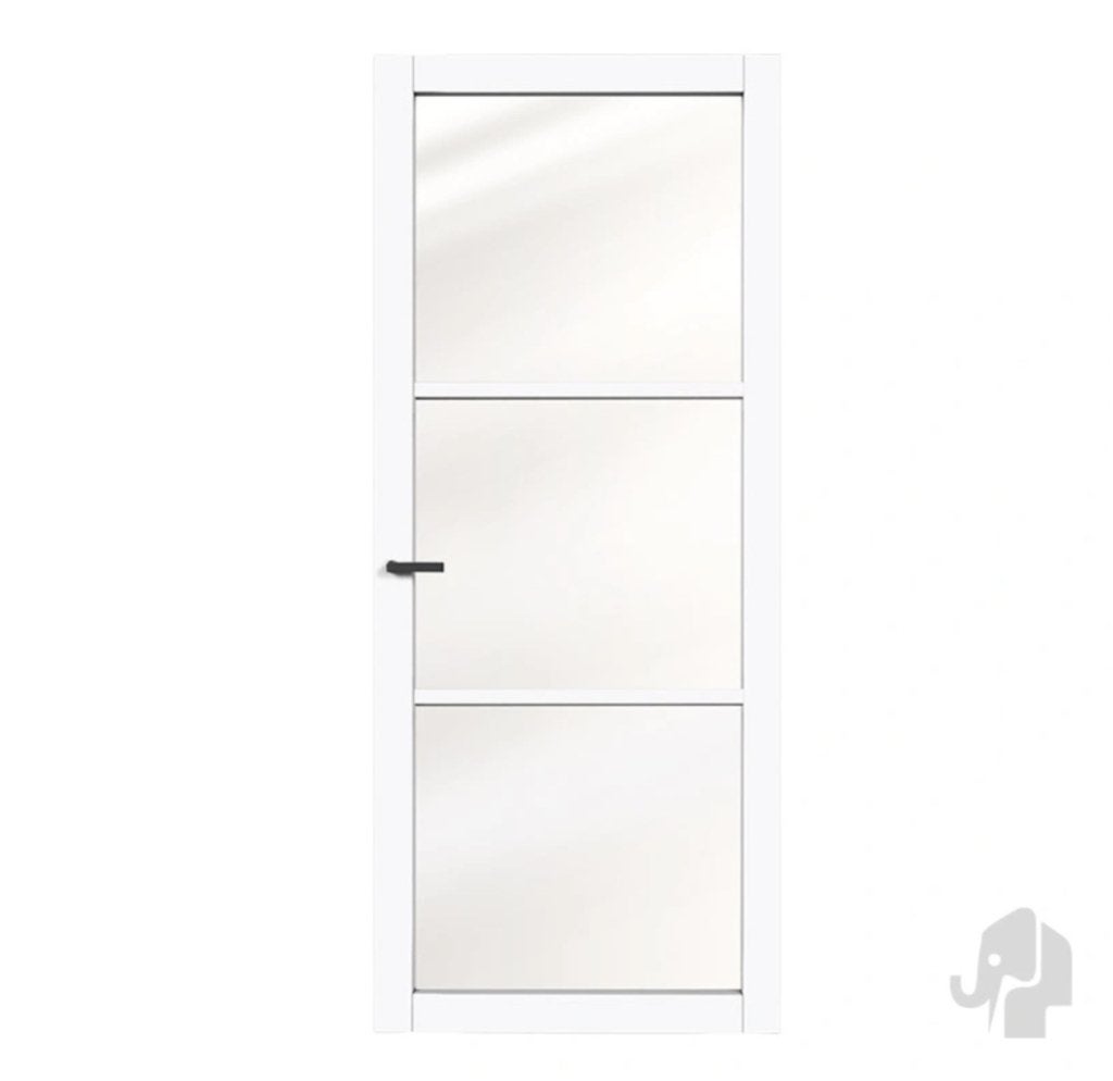 Staal look houten binnendeur wit | Stomp | Kant-en-klaar, Niet ingevuld, 80 tot 100 cm, Binnendeur, Niet ingevuld