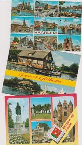 ansichtkaarten Haarlem, Giethoorn, Bergen op Zoom, Verzamelen, Ophalen of Verzenden, Gelopen, Noord-Holland