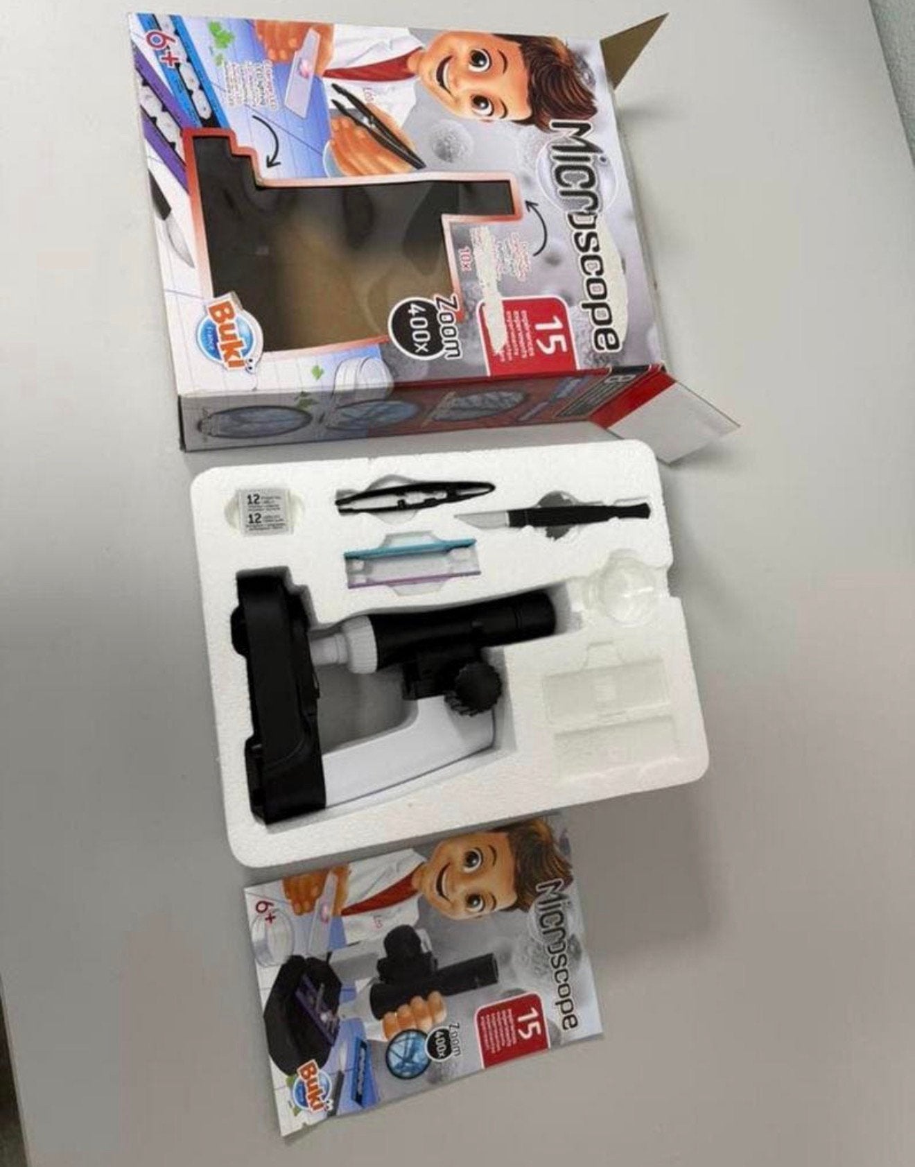 BUKI Kinder Microscoop 400x zoom – 15 Experimenten – Nieuw, Nieuw, Ophalen of Verzenden, Knutselen, H
