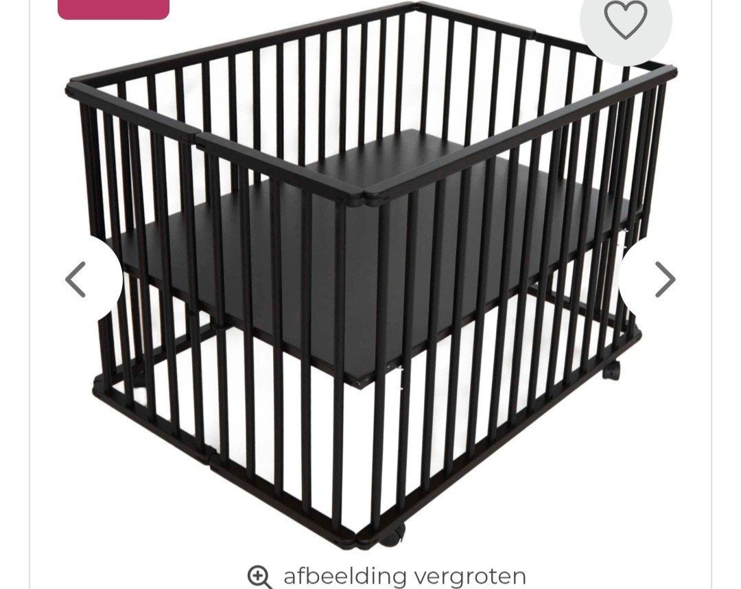 Zgan. inklapbare zwarte box met boxmatras (prenatal), Kinderen en Baby's, Ophalen, Zo goed als nieuw