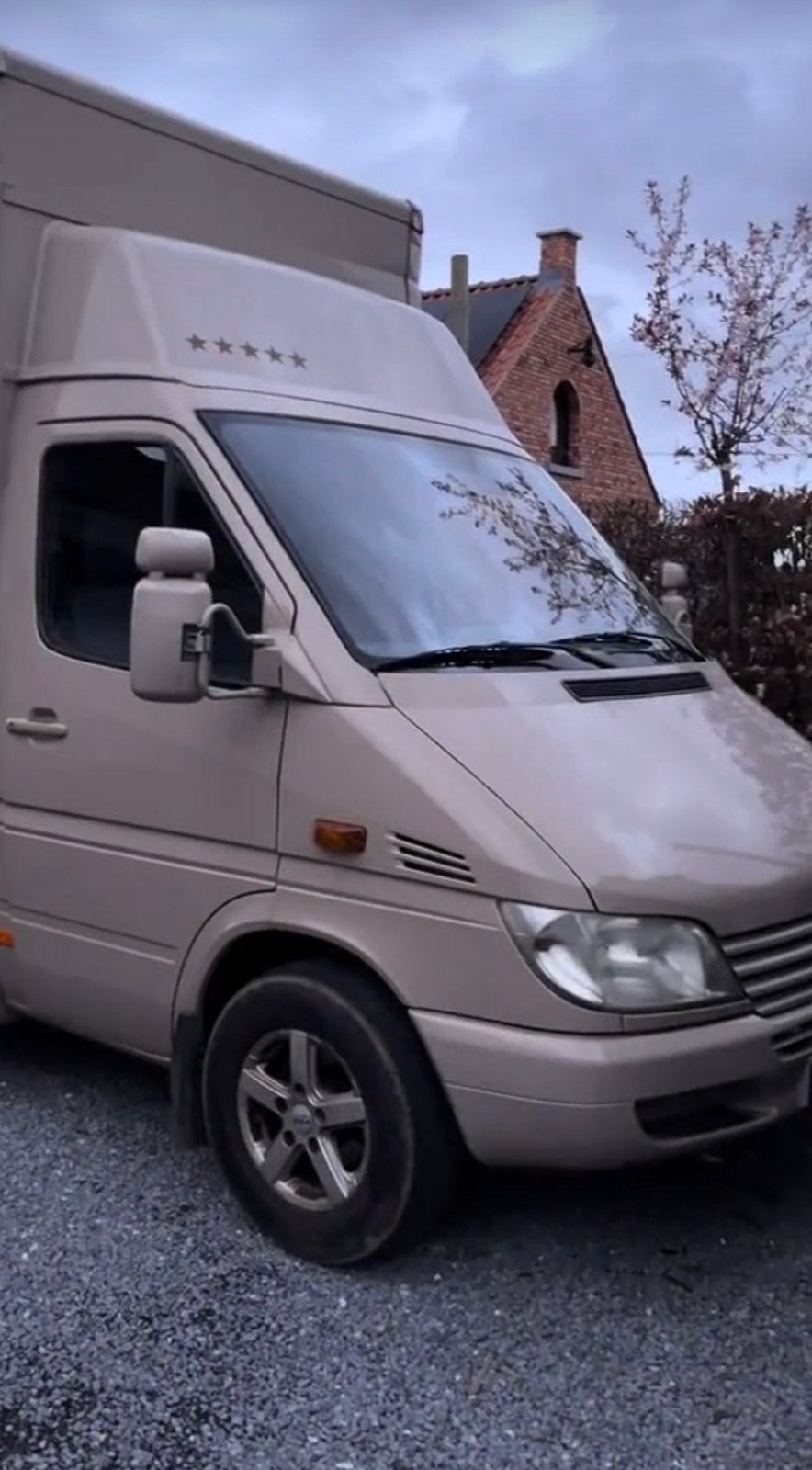 Paardenvrachtwagentje 2paards/ B rijbewijs, Stof, Beige, Mercedes-Benz, Diesel