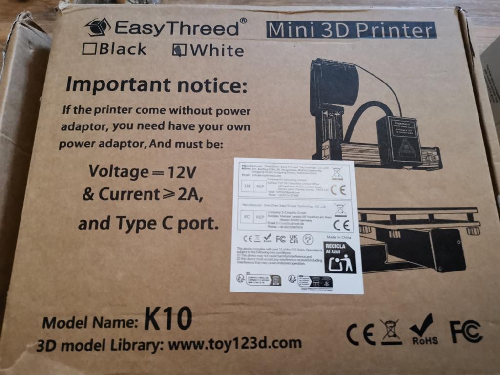 Mini 3D Printer, easy threed white, Ophalen of Verzenden, Nieuw, Easy threed white, model name K10