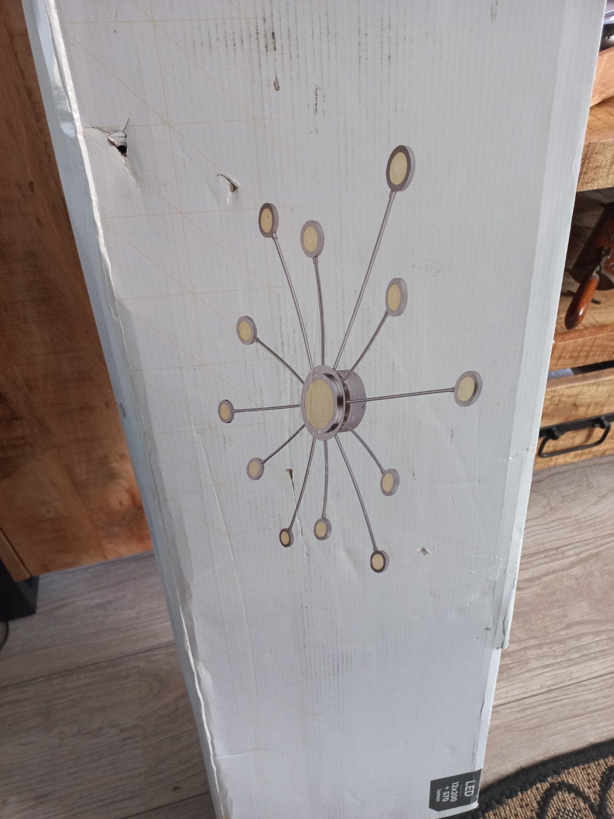 Een nieuwe plafondlamp van bodrum het is met ledverlichting., Ophalen, Zilver, Modern, Nieuw