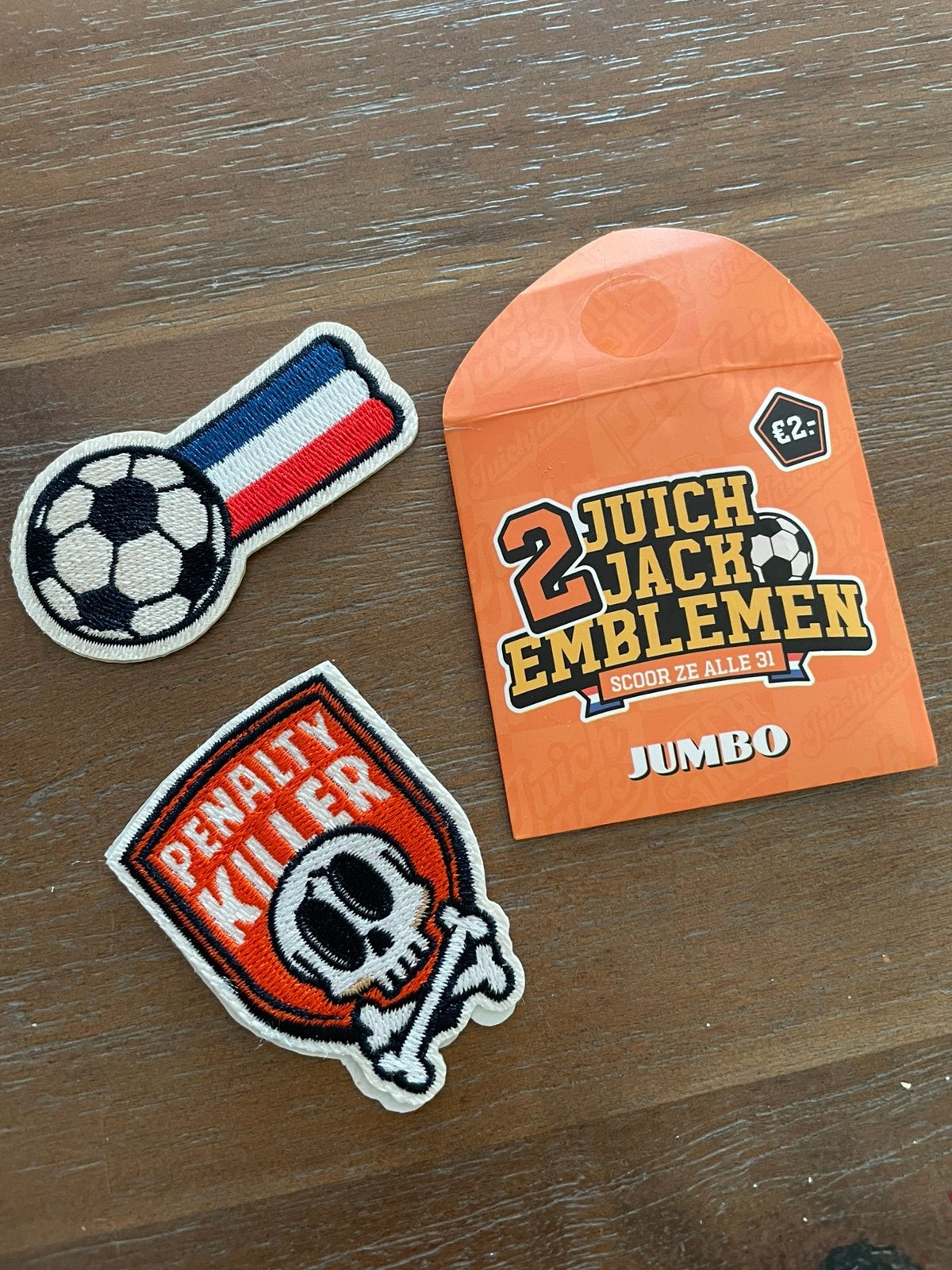 2 juich jack emblemen (jumbo actie voetbal), Ophalen, Nieuw