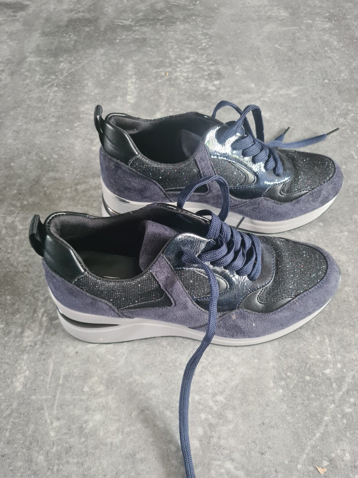 blauwe sneakers met glitters van Bata ortholite mt 38, Blauw, Ophalen of Verzenden, Sneakers of Gympen, Bata