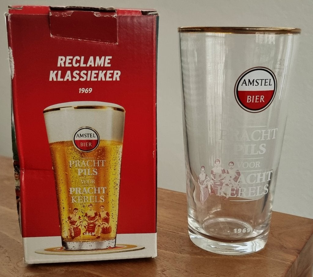 Glas Amstel Prachtpils voor Prachtkerels - Oprichters NIEUW, Verzamelen, Ophalen of Verzenden, Nieuw, Glas of Glazen, Amstel