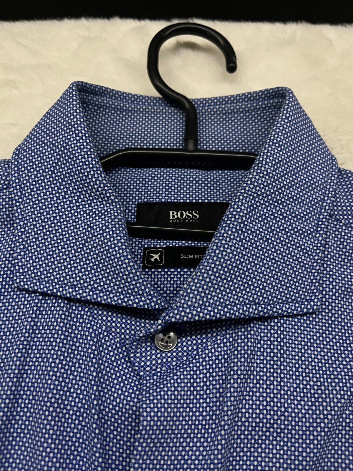 BOSS Hugo Boss Slim Fit overhemd - Halswijdte 39/40 (M), Kleding | Heren, Ophalen of Verzenden, Zo goed als nieuw, Blauw, Halswijdte 39/40 (M)