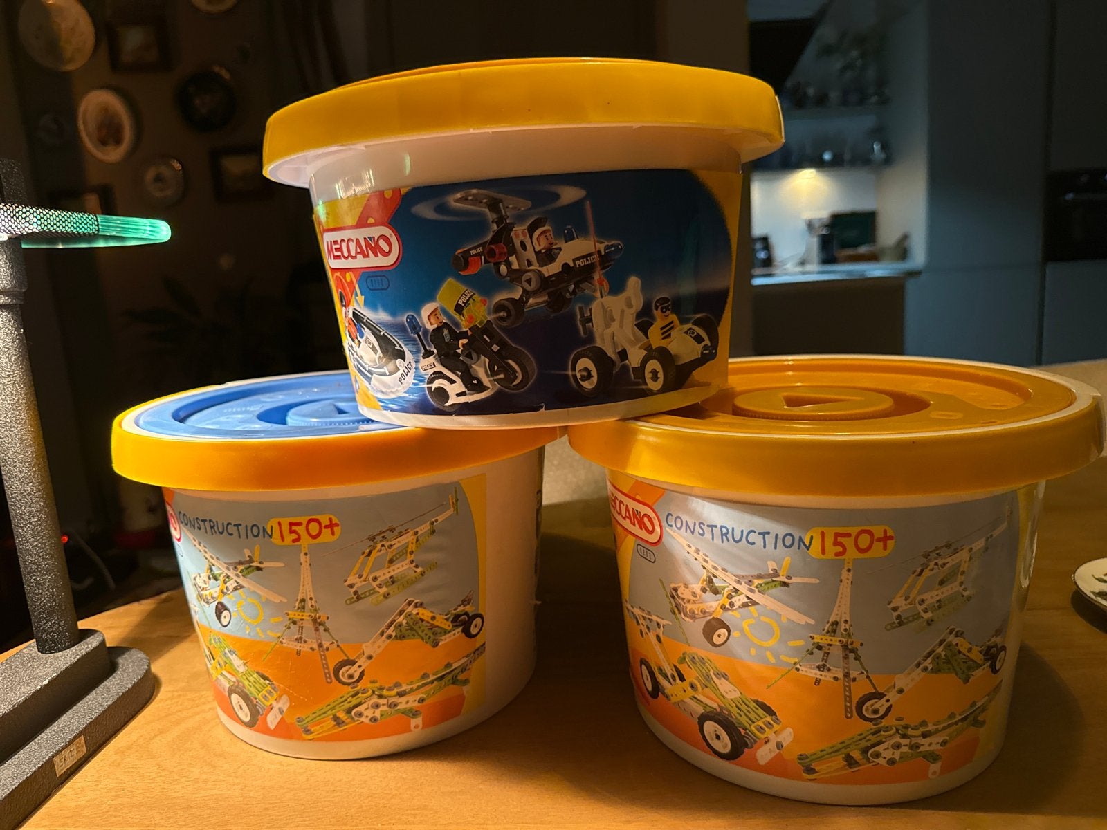Meccano drie emmertjes met verschillende speelsets, Ophalen of Verzenden, Gebruikt, Overige merken