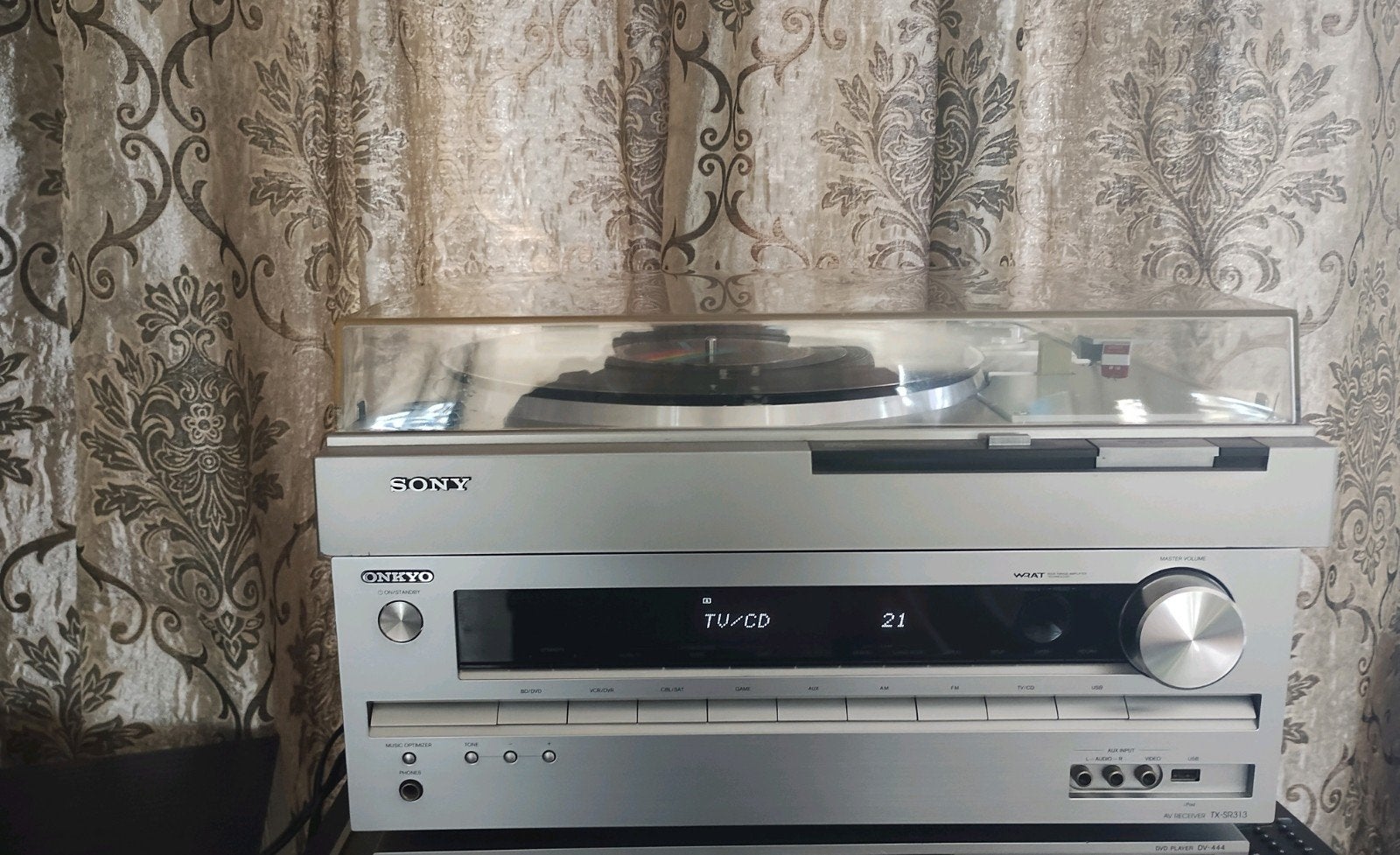 Onkyo TX-SR313 5.1 HDMI receiver met afstandsbediening € 60, Ophalen, Gebruikt, 120 watt of meer, Onkyo
