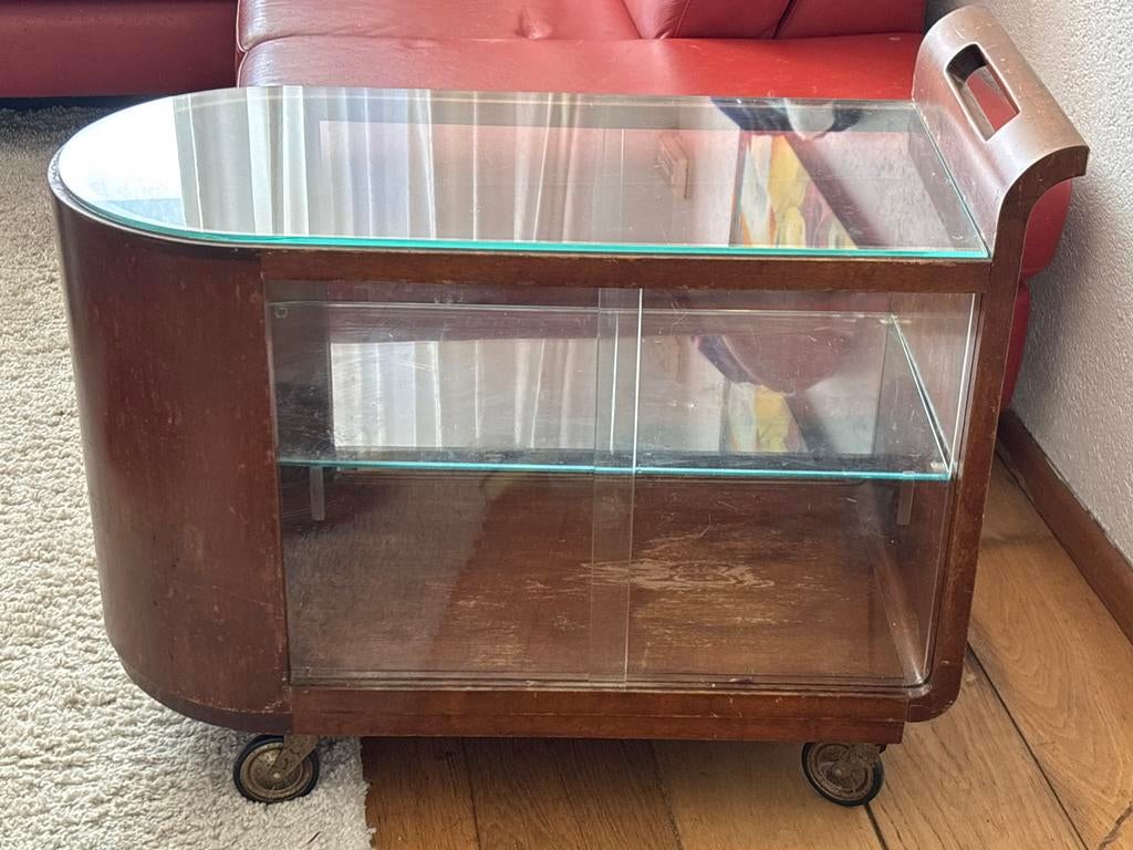 Vintage Art Deco Serveerwagen / Bijzettafel, Ophalen of Verzenden