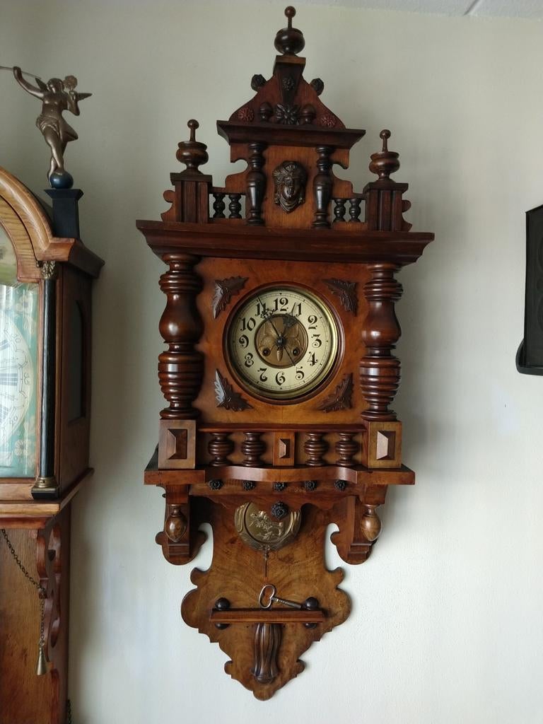 Antieke Bakregulateur - Prachtig Houten Wandklok, Ophalen of Verzenden