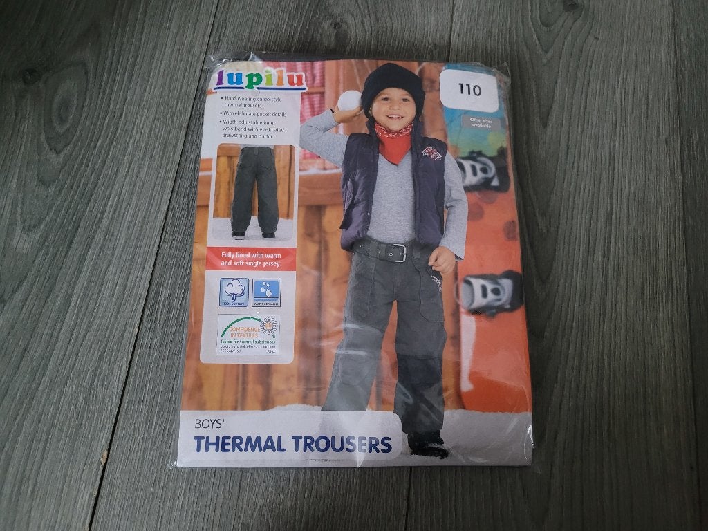 LUPILU antraciet thermo broek maat 110 *nieuw* ~ MP3046, Broek, Nieuw, Ophalen of Verzenden, Lupilu