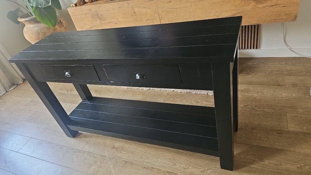 Houten Sidetable Stevig en Zwaar, Huis en Inrichting, Ophalen, 100 tot 150 cm, Zo goed als nieuw, 25 tot 50 cm