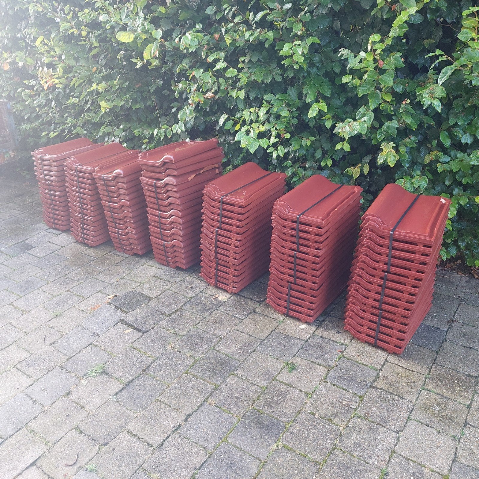 100 stuks Koramic dakpannen Edel Engobe rood, Ophalen, Steen of Klei, 15 m² of meer, Dakpannen