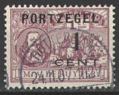 Nederland Port 32 gestempeld Michiel de Ruyter 1907, Ophalen of Verzenden, T/m 1940, Gestempeld