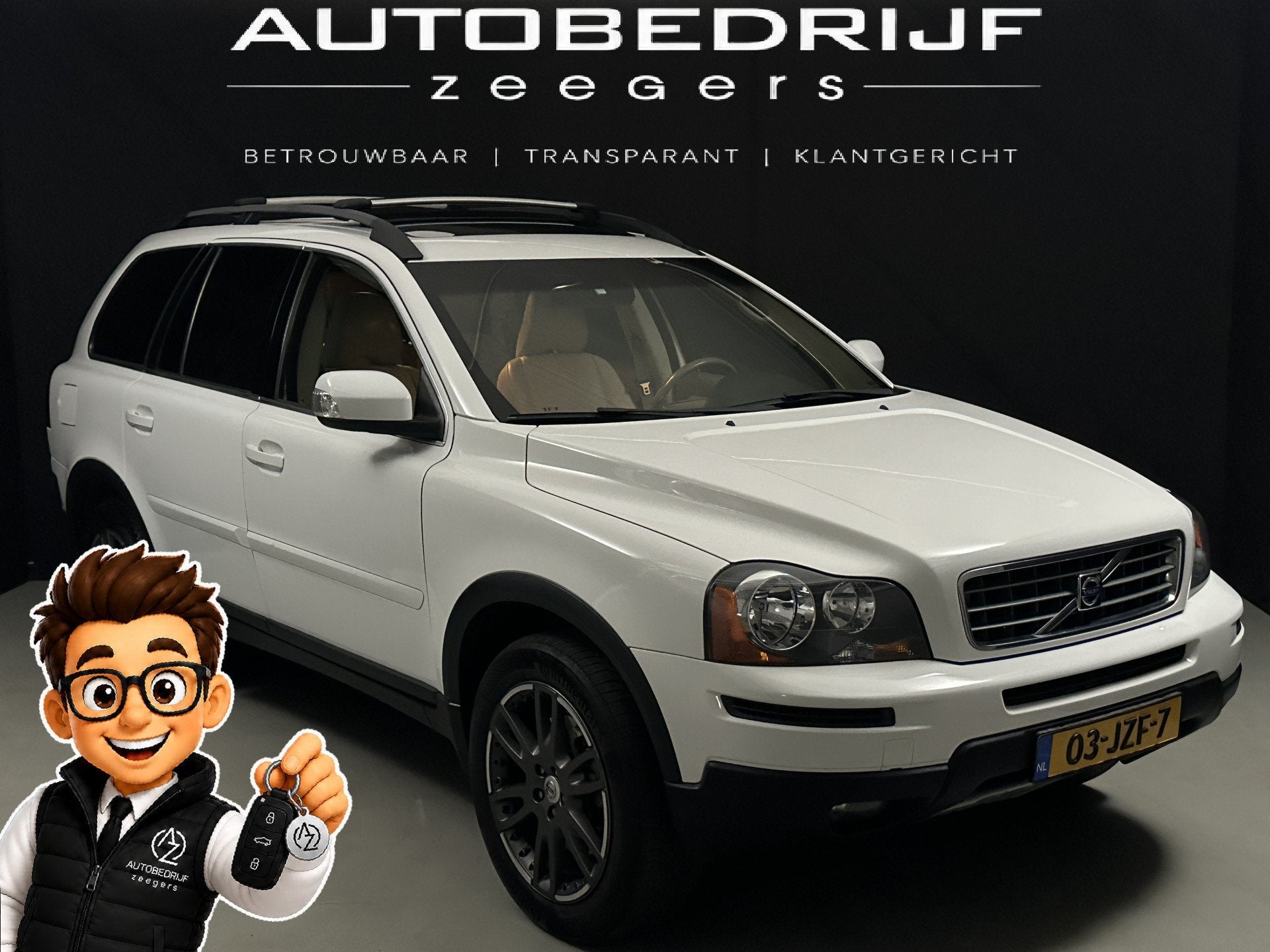 Volvo XC90 3.2 Momentum 7 Persoons*AC*CC*Full Leather*, Auto's, Volvo, 238 pk, Gebruikt, 7 stoelen, Wit
