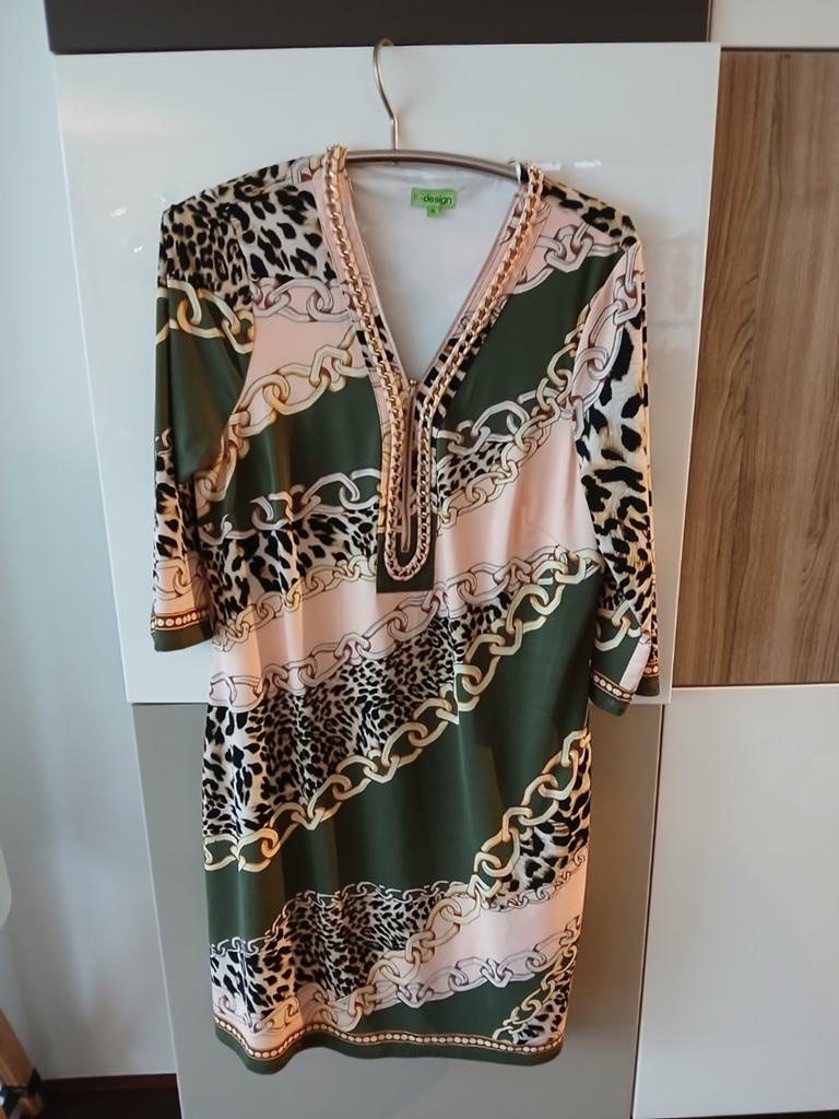 K-design Jurk met Dierenprint en Ketting, Maat XL, K-design, Overige kleuren, Maat 46/48 (XL) of groter, Ophalen of Verzenden