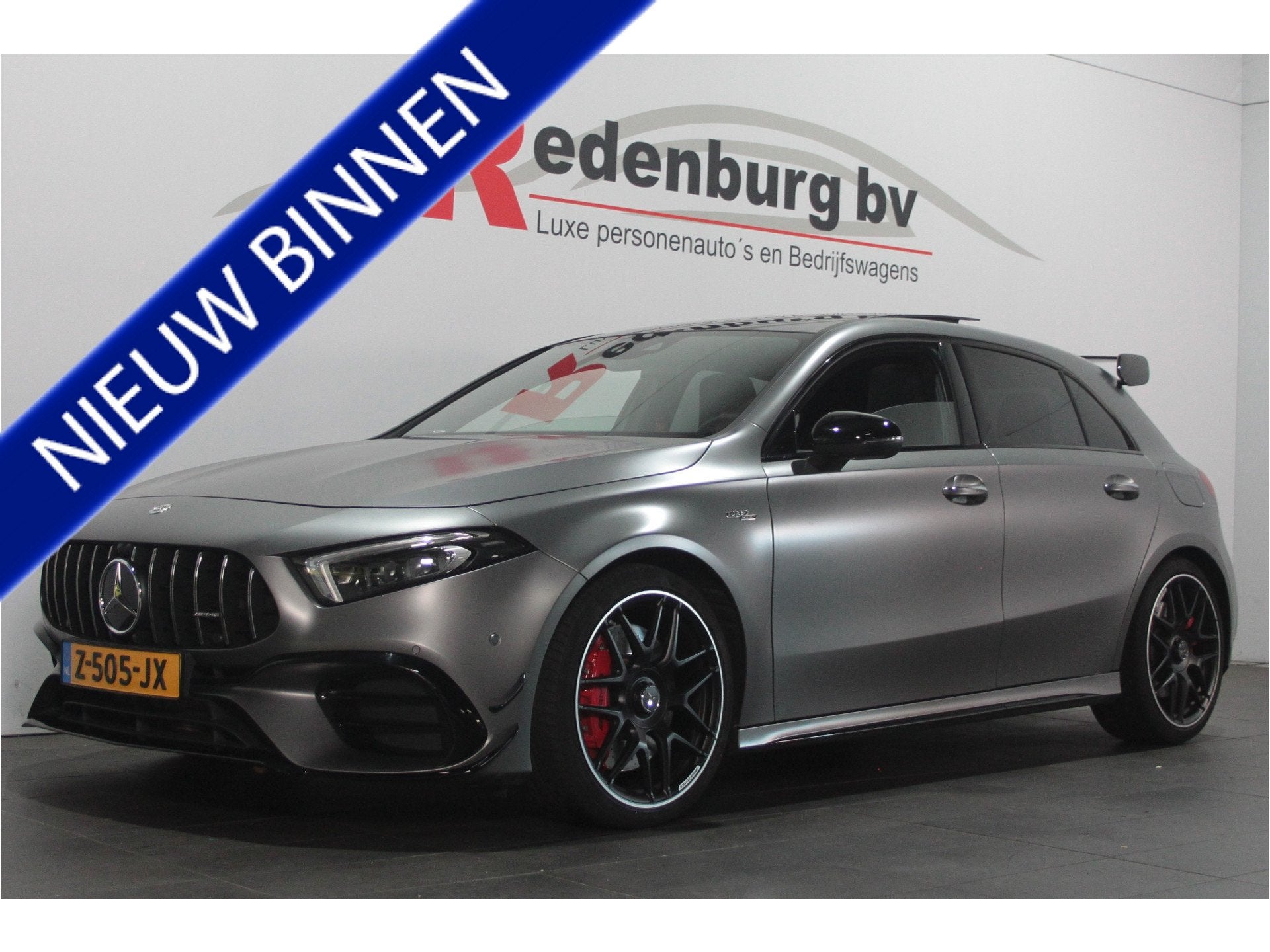 Mercedes-Benz A-Klasse AMG 45 S 4MATIC+ - Pano - Aerodynamic, Auto's, Automaat, Gebruikt, 4 cilinders, Leder en Stof
