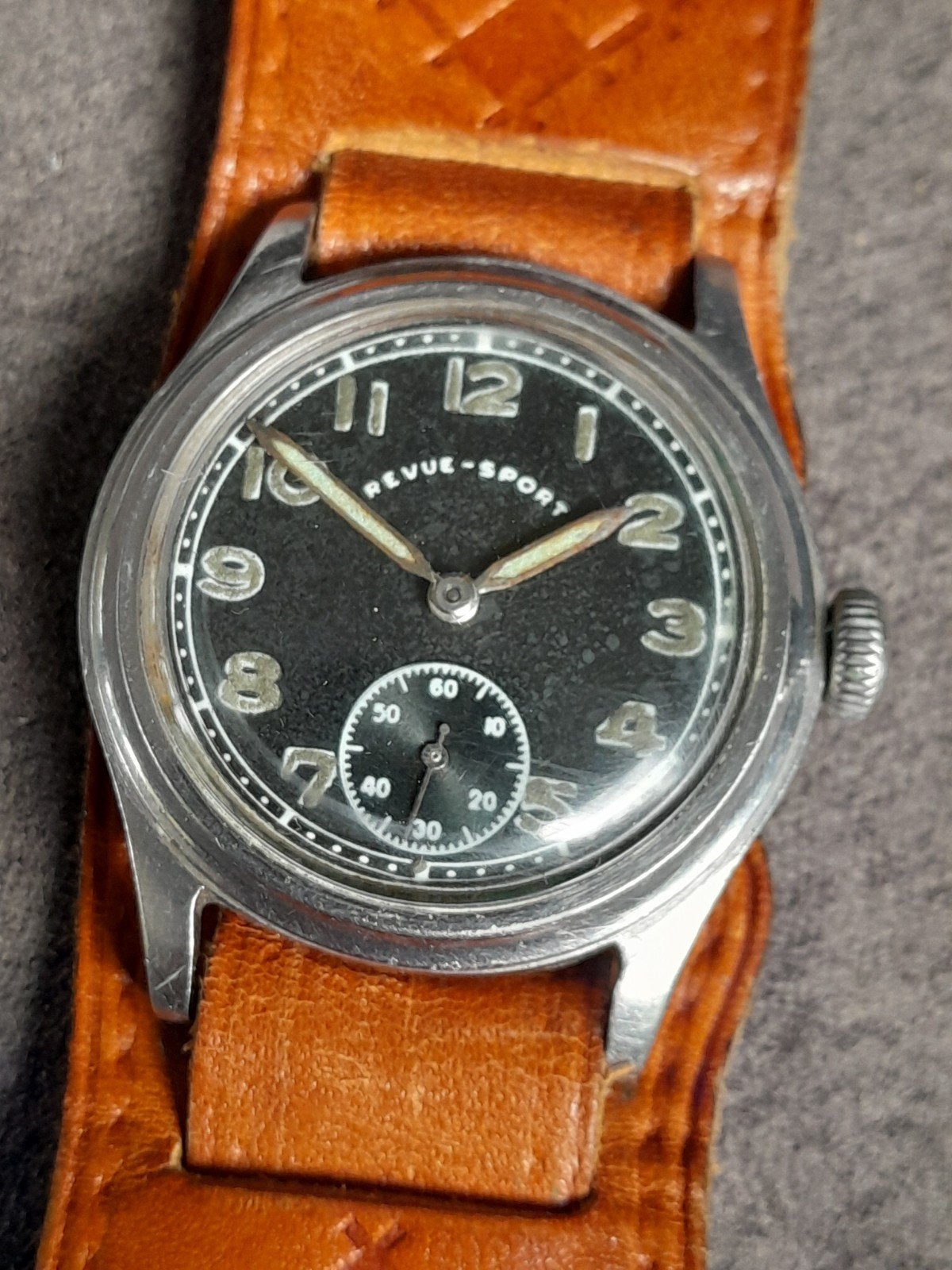 Revue Sport Vintage militair horloge Jaren 50, Ophalen of Verzenden, Staal, Overige merken, 1960 of later